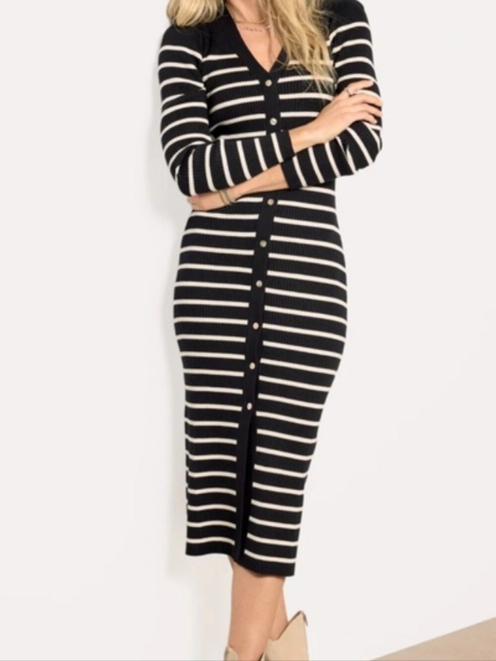 Evereve Striped knit sweater dress, size XS